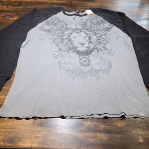 Vintage 00s No Boundaries men's graphic waffle knit thermal tee